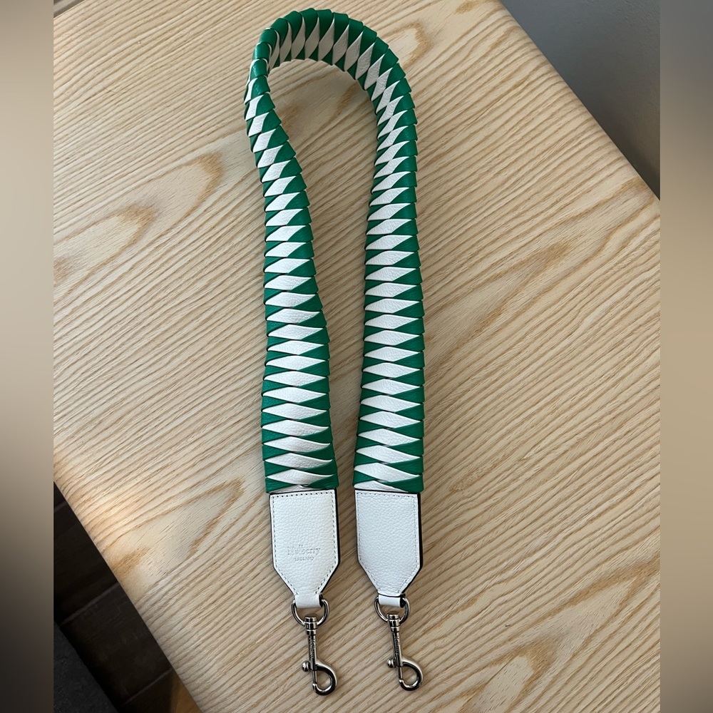 Mulberry Vichy Strap in Lawn Green and White